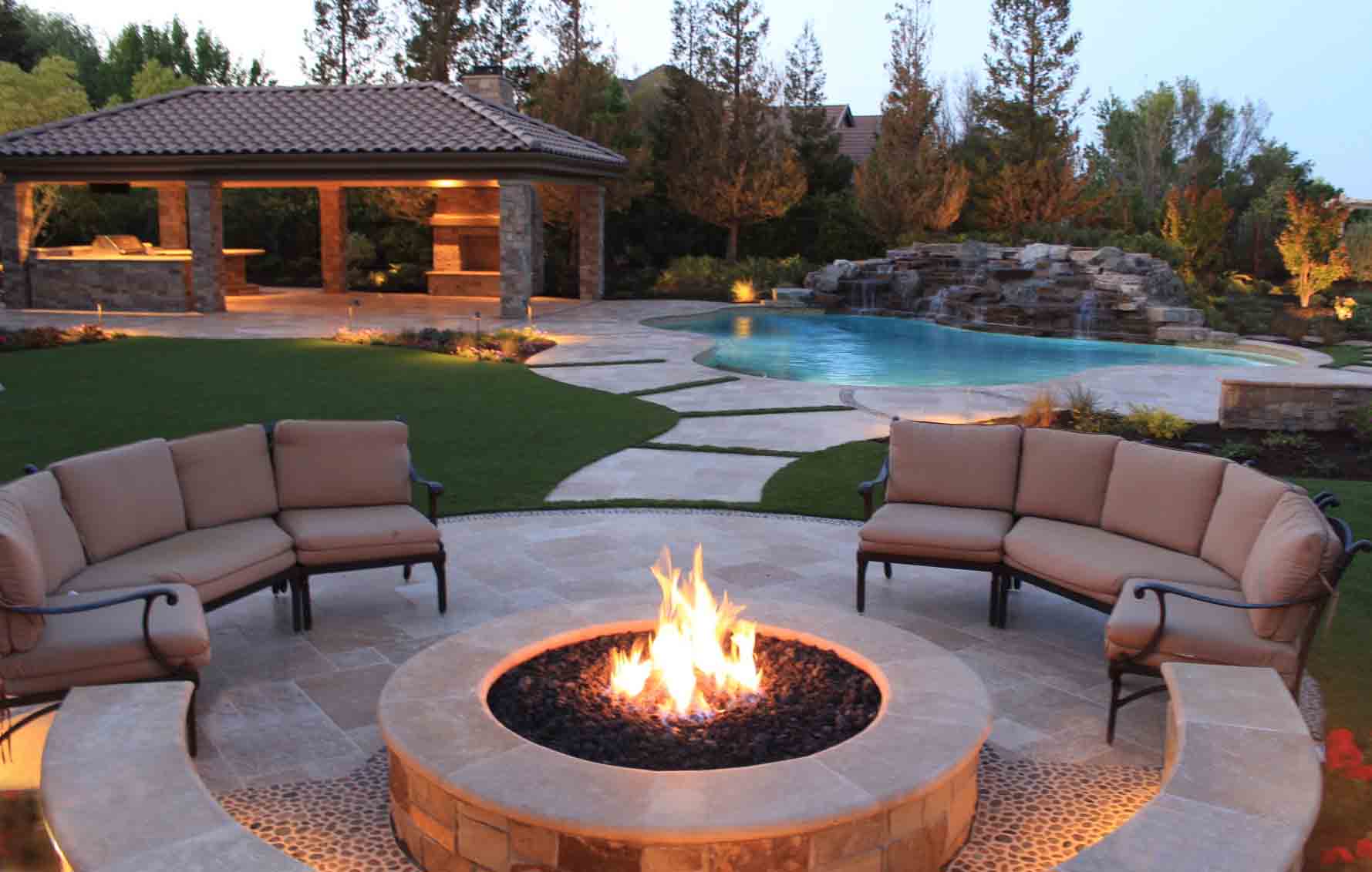Photo gallery divided into the different parts of the landscape including Overall Design, Plant Design, Pool Design, Pool Remodels, Outdoor Fireplaces & Kitchens, Before & Afters, & Details.