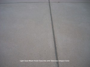 Light Sand Wash Finish Concrete with Unknown Integral Color