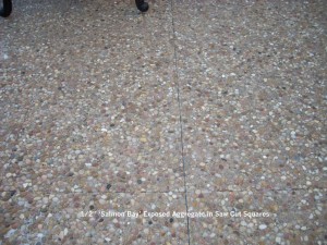 2” ‘Salmon Bay’ Exposed Aggregate in Saw Cut Squares 