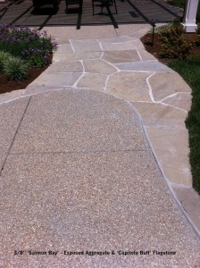 8” ‘Salmon Bay’ - Exposed Aggregate & ‘Capitola Buff’ Flagstone