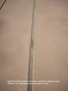 Light-Sand-Wash-Finish-Concrete-with-Davis-Integral-Color-Omaha-Tan-and-Mastic-over-Expansion-Joint   
