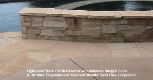 Light-Sand-Wash-Finish-Concrete-withUnknown-Integral-Color-Arizona-Flagstone-and-Colorado-Blonde-Split-Face-Ledgestone   