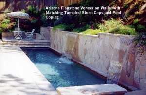 Arizona-Flagstone-Veneer-on-Walls-with-Matching-Tumbled-Stone-Caps-and-Pool-Coping 