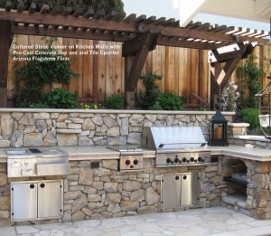 Cultured-Stone-Veneer-on-Kitchen-Walls-with-PreCast-Concrete-Cap-and-and-Tile-Cpunter-Arizona-Flagstone-Floor 
