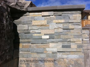 Pre-Cast-Cpmcrete-with-Square-Nose-Pool-Coping-and-Wall-Caps.-MG-Home-Modern-Series-Blue-Creek-Stone-Wall-Veneer-on-Pool    